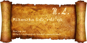 Mikeszka Lóránt névjegykártya
